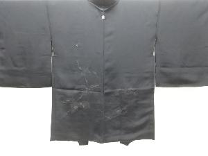 大正ロマン　枝葉模様織り出し一つ紋絵羽織